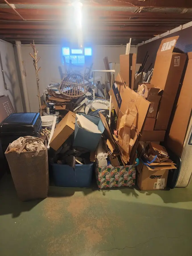 Roll-off dumpster container at job site for 20 Yard Dumpster Rental in Sterling